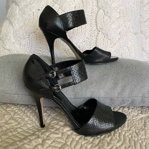 Nine West Black Reptile Heels